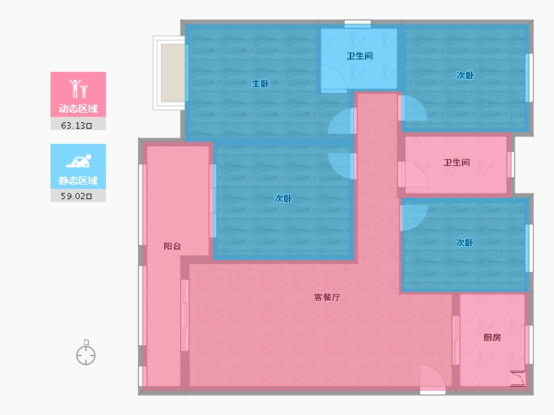 浙江省-绍兴市-城沿小区-109.06-户型库-动静分区