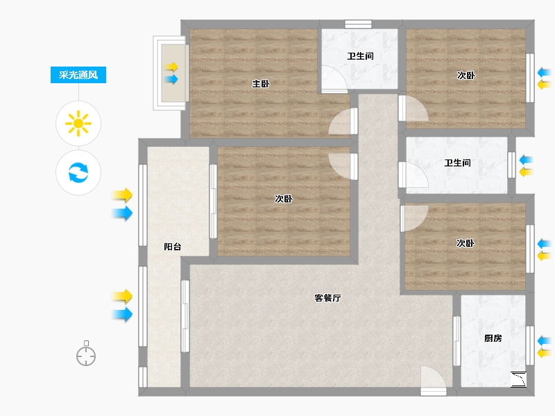 浙江省-绍兴市-城沿小区-109.06-户型库-采光通风