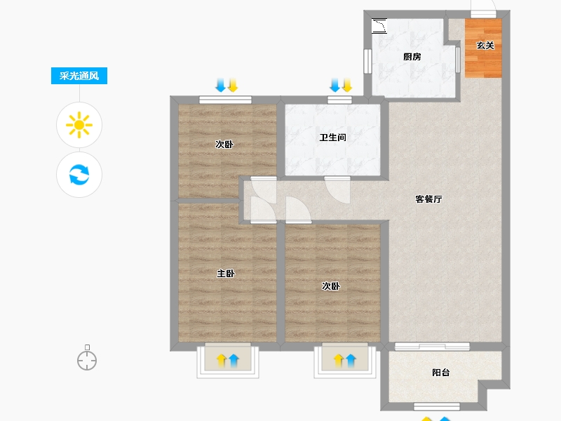 河北省-石家庄市-佳兆业・悦峰-82.40-户型库-采光通风