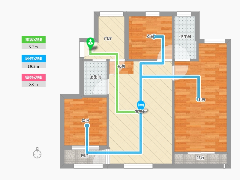 辽宁省-大连市-幸福E家五期-62.07-户型库-动静线