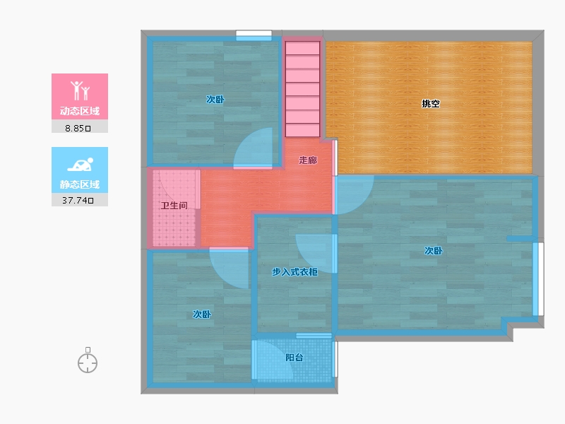 四川省-成都市-蜀都花园-53.79-户型库-动静分区