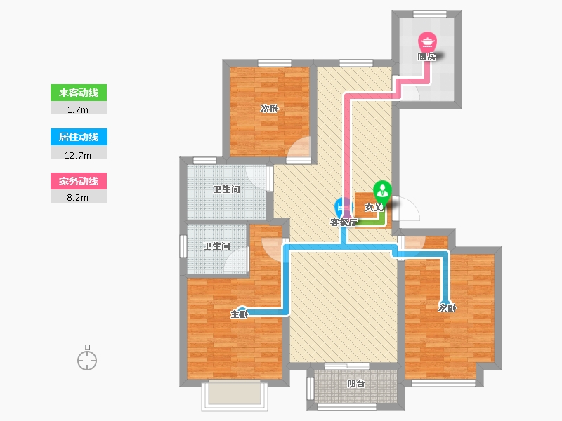 河北省-唐山市-中建城四期-89.22-户型库-动静线