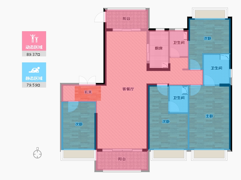 广东省-佛山市-伦教碧桂园-151.20-户型库-动静分区