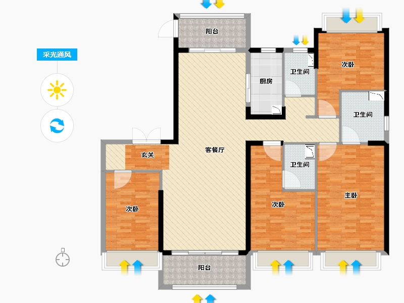 广东省-佛山市-伦教碧桂园-151.20-户型库-采光通风