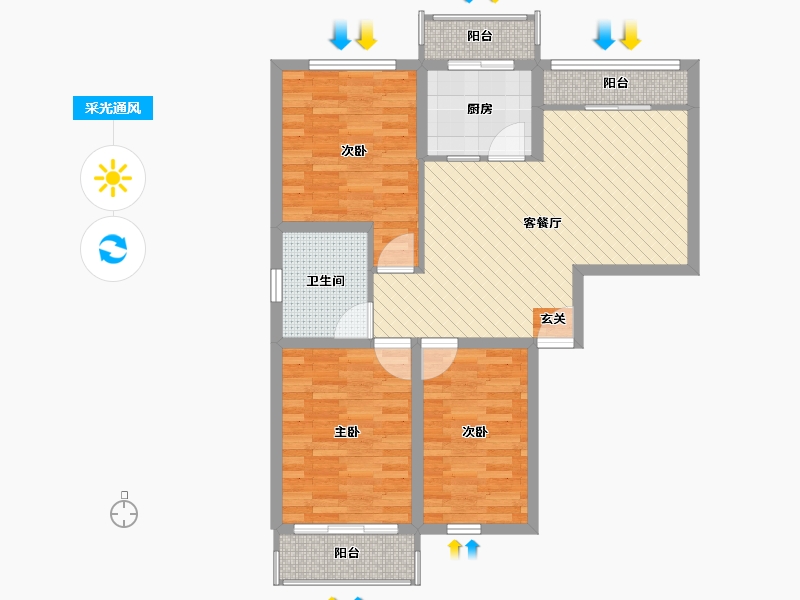 河南省-开封市-金色安康家园-80.43-户型库-采光通风