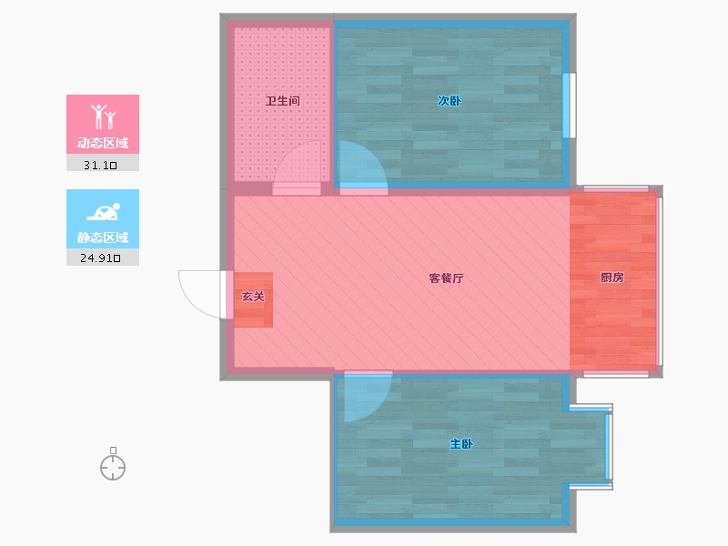 黑龙江省-鸡西市-莲花新城-50.39-户型库-动静分区