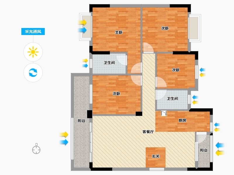 广西壮族自治区-桂林市-江岸明珠-118.19-户型库-采光通风