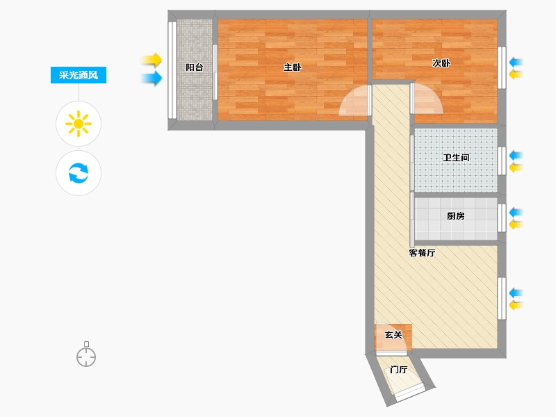 上海-上海市-桂林西街14弄长顺坊-45.43-户型库-采光通风