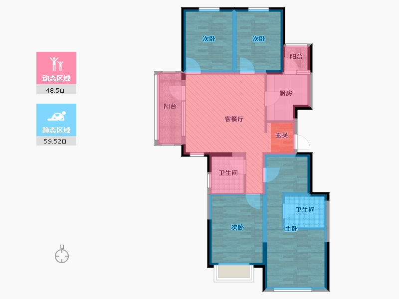 河北省-保定市-华融现代城-93.62-户型库-动静分区