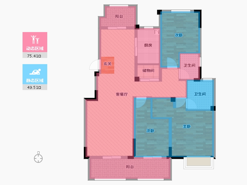 安徽省-六安市-小区-109.00-户型库-动静分区