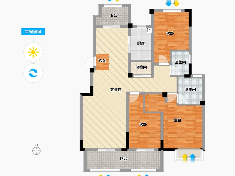 安徽省-六安市-小区-109.00-户型库-采光通风