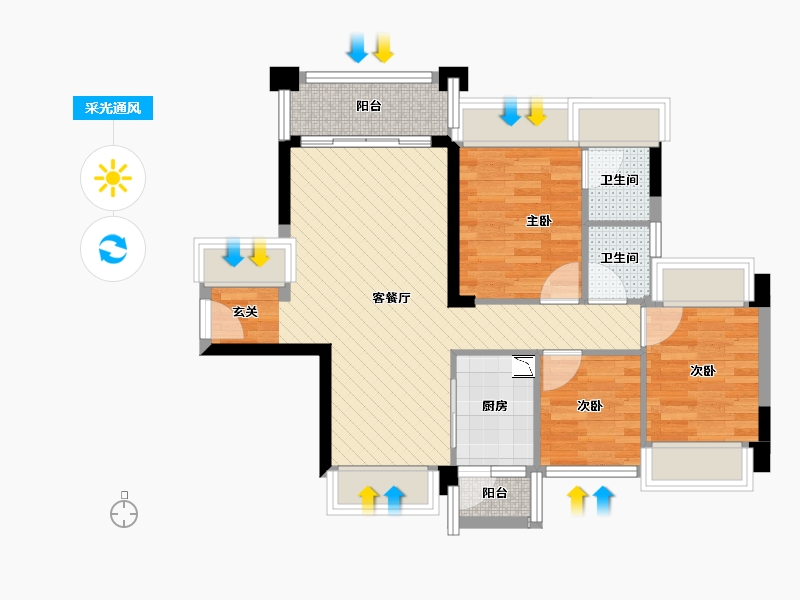 广东省-佛山市-香格里-65.46-户型库-采光通风