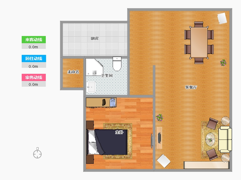 浙江省-杭州市-玉榕庄-62.97-户型库-动静线