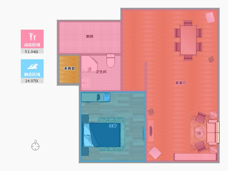 浙江省-杭州市-玉榕庄-62.97-户型库-动静分区