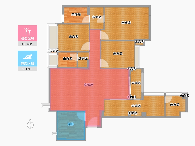 浙江省-杭州市-中铁逸都-116.28-户型库-动静分区