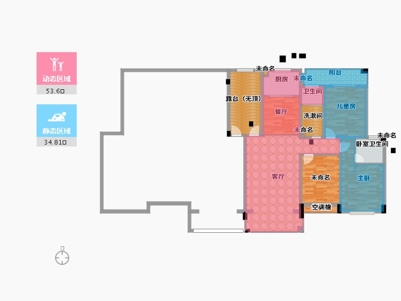 江西省-宜春市-龙湖佳园-105.47-户型库-动静分区