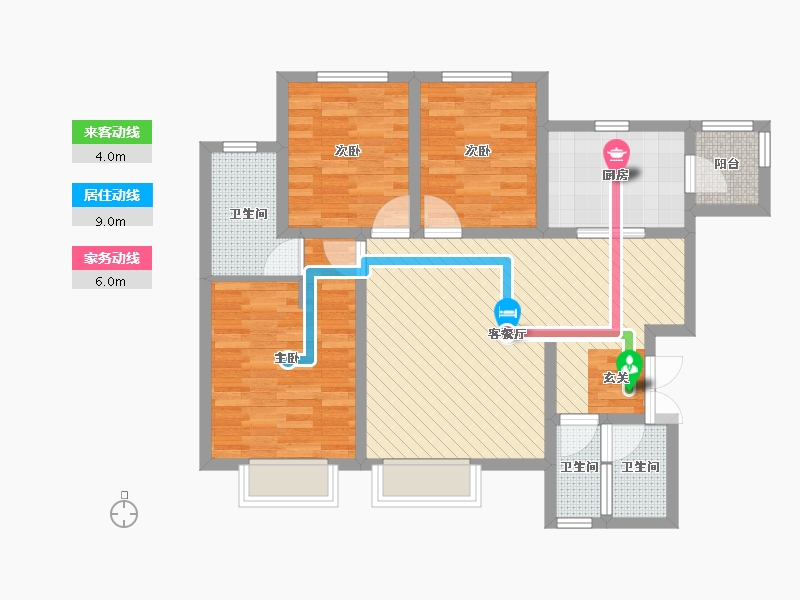 甘肃省-庆阳市-长兴园二区-82.85-户型库-动静线