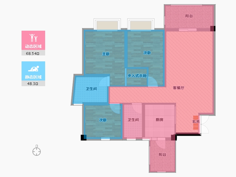 贵州省-贵阳市-金狮小区狮子组团-103.14-户型库-动静分区