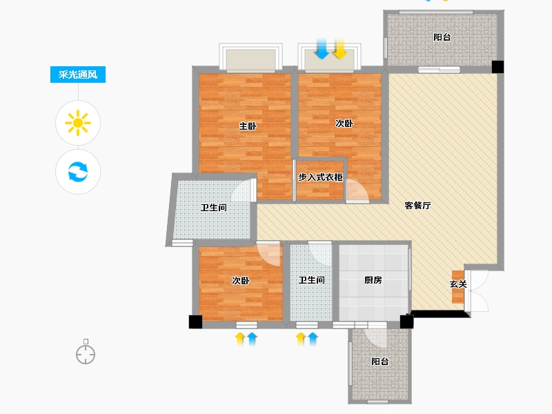 贵州省-贵阳市-金狮小区狮子组团-103.14-户型库-采光通风