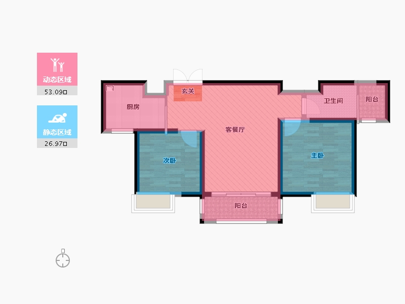 天津-天津市-大成-69.60-户型库-动静分区