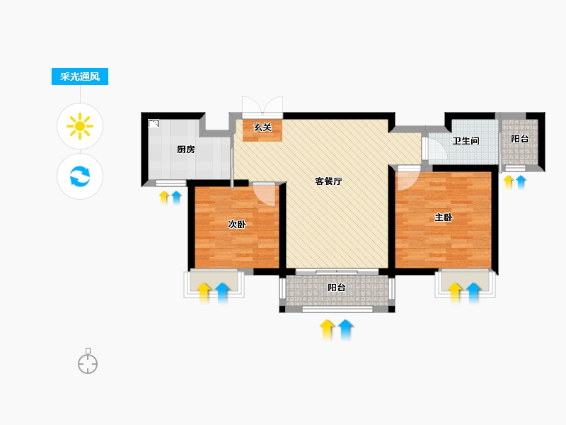 天津-天津市-大成-69.60-户型库-采光通风