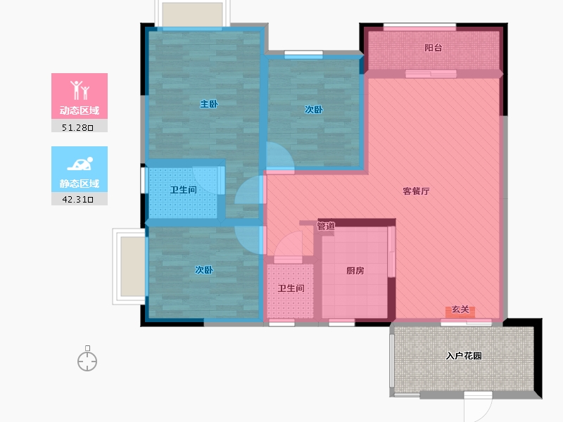 贵州省-六盘水市-开封苑-88.58-户型库-动静分区