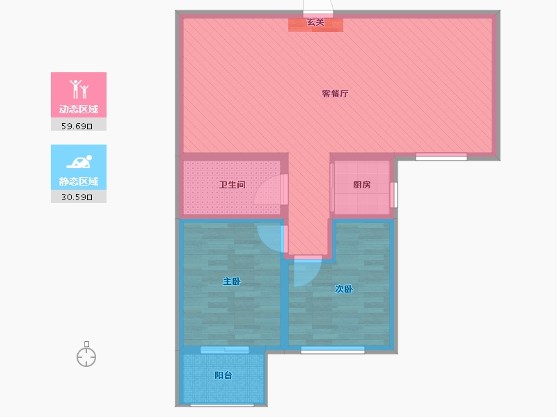 河北省-保定市-朝阳花园-C区-80.00-户型库-动静分区