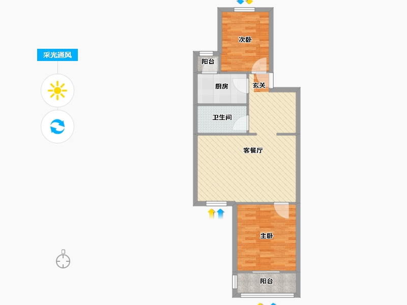 北京-北京市-宝盛西里-63.39-户型库-采光通风