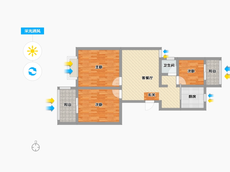 山东省-济宁市-凤凰城-72.66-户型库-采光通风