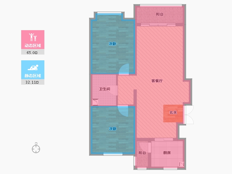 内蒙古自治区-乌兰察布市-欧洲城-85.71-户型库-动静分区