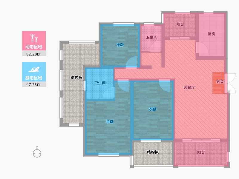 江西省-上饶市-褚溪碧水香邻-111.45-户型库-动静分区