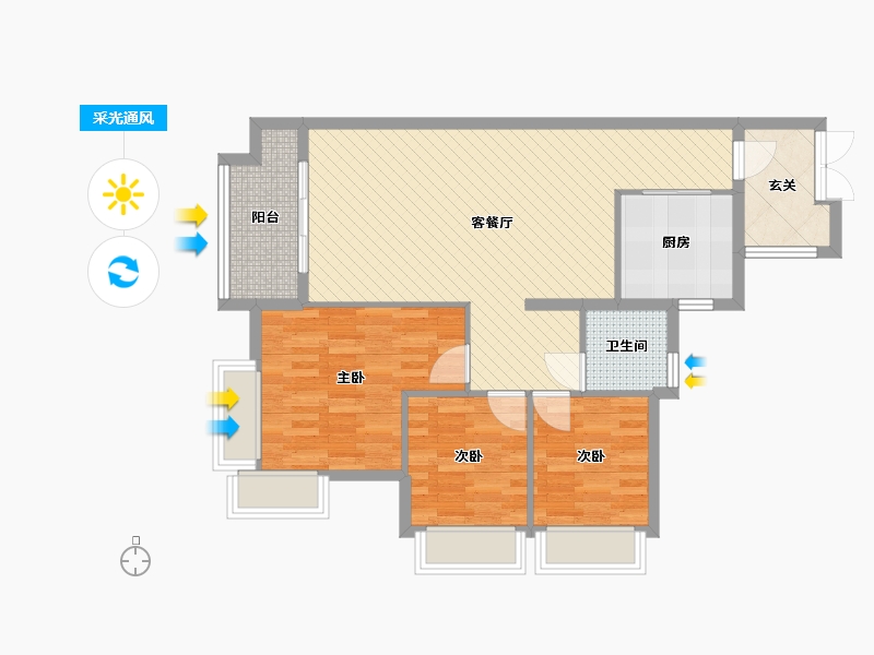 广东省-广州市-金融街・融穗华府-83.21-户型库-采光通风