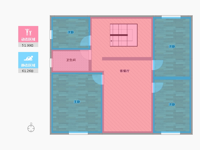 湖南省-衡阳市-衡阳县板市乡-100.26-户型库-动静分区