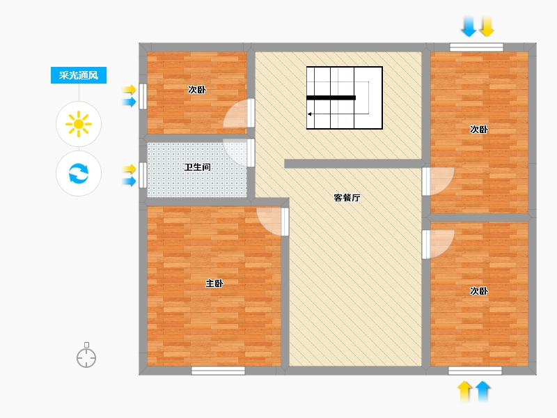 湖南省-衡阳市-衡阳县板市乡-100.26-户型库-采光通风