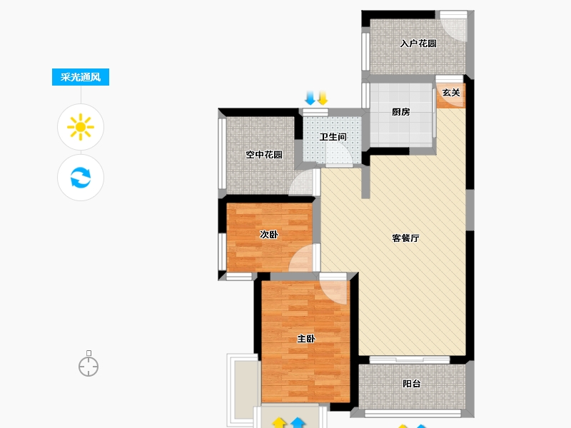 广东省-惠州市-金汇上元-65.23-户型库-采光通风