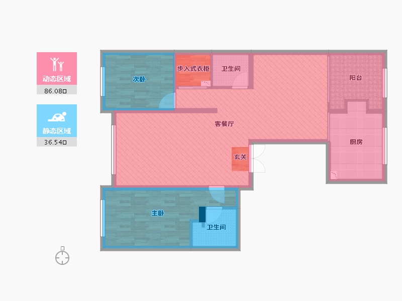 内蒙古自治区-赤峰市-金泽园小区(建设中)-109.54-户型库-动静分区