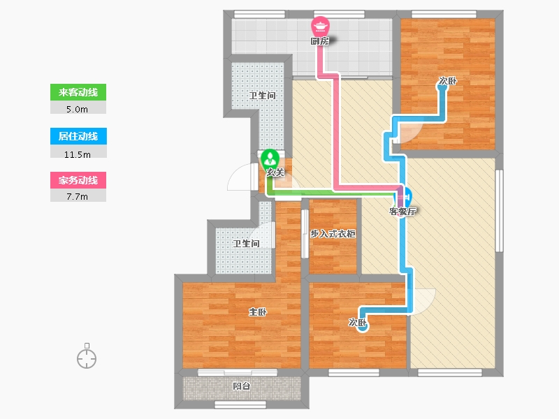 山东省-烟台市-御金都-88.47-户型库-动静线