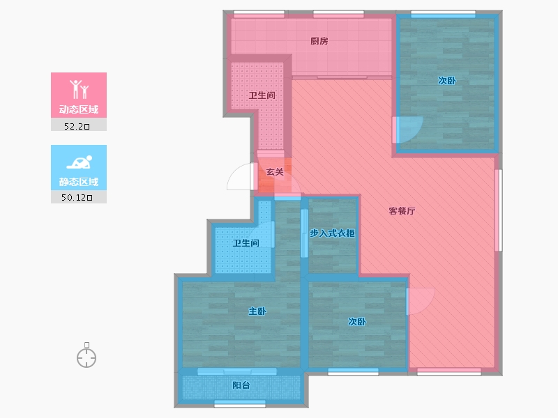 山东省-烟台市-御金都-88.47-户型库-动静分区