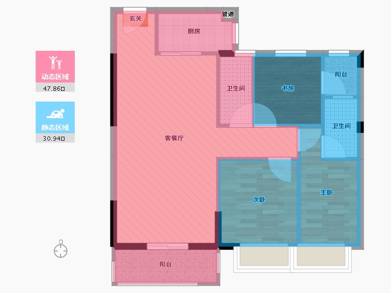 湖北省-黄冈市-麻城-69.99-户型库-动静分区