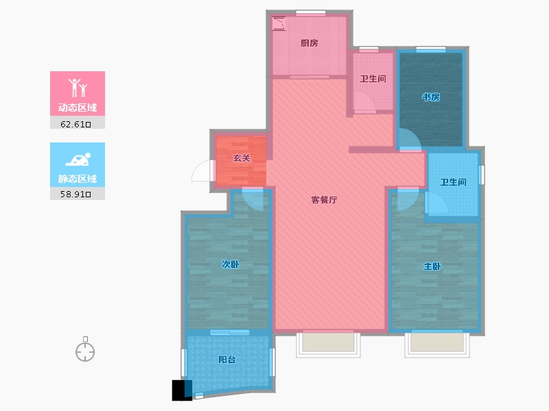 山东省-潍坊市-巨能嘉苑-106.97-户型库-动静分区