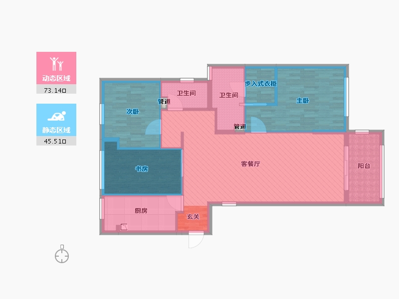 浙江省-衢州市-月亮湾-106.61-户型库-动静分区