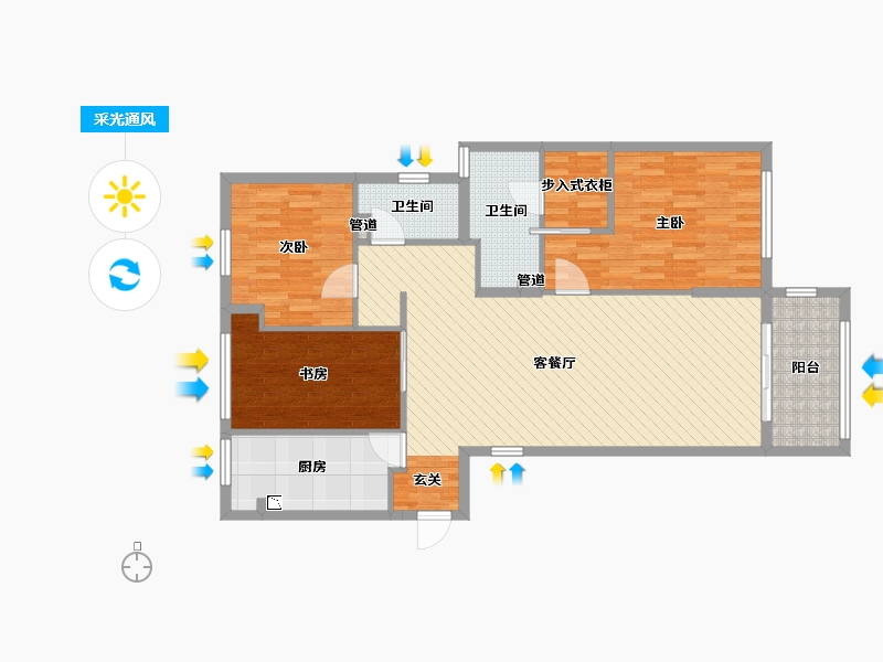 浙江省-衢州市-月亮湾-106.61-户型库-采光通风