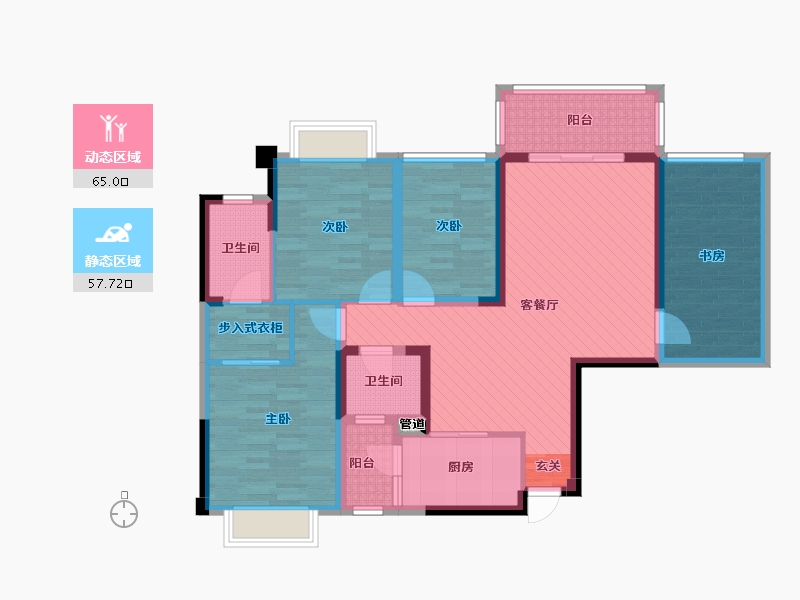 广西壮族自治区-南宁市-龙基传媒星城-106.96-户型库-动静分区