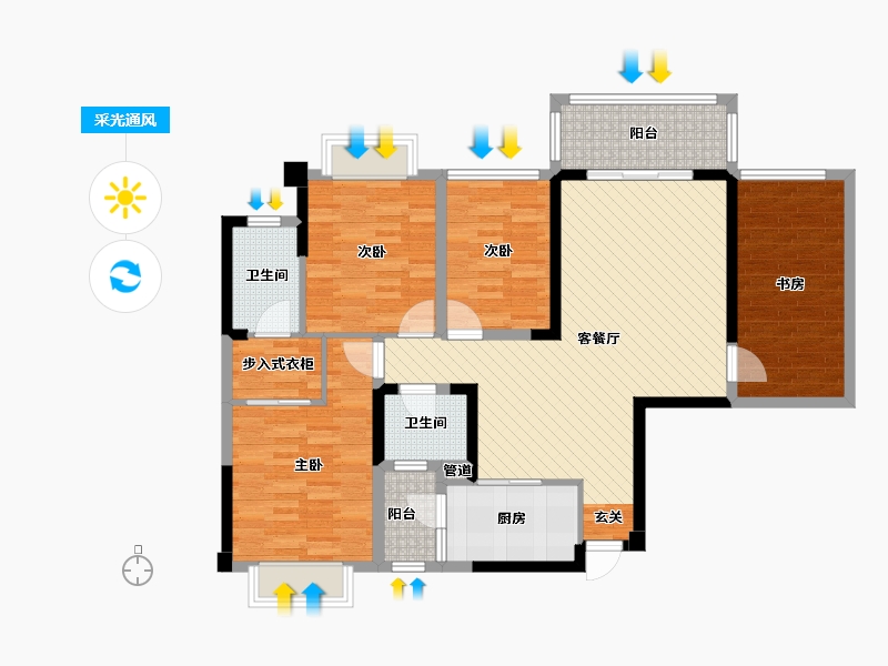 广西壮族自治区-南宁市-龙基传媒星城-106.96-户型库-采光通风