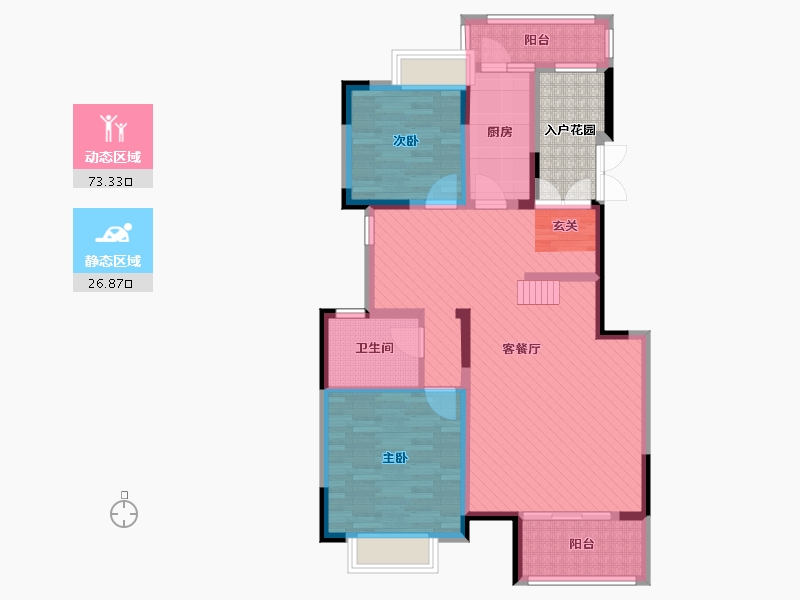 四川省-成都市-成都国韵村-93.75-户型库-动静分区