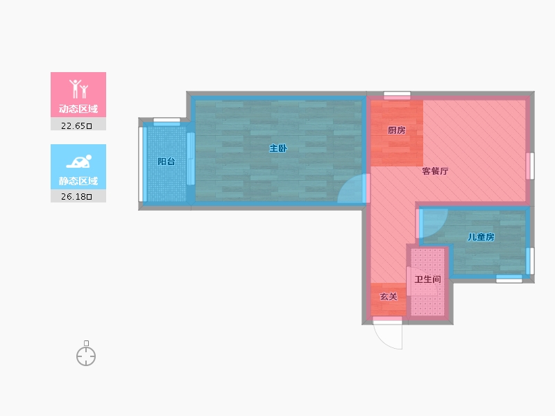 北京-北京市-德胜世嘉-41.74-户型库-动静分区