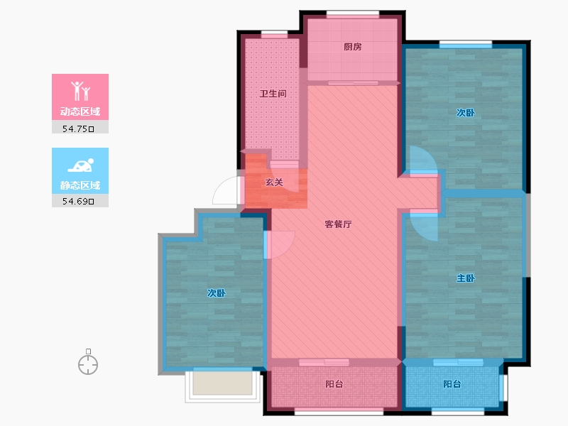 山东省-潍坊市-寿光清河垄塬-95.62-户型库-动静分区