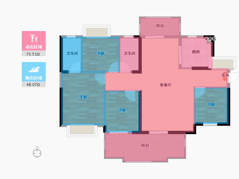 广东省-惠州市-仲恺高新区49号小区-108.73-户型库-动静分区