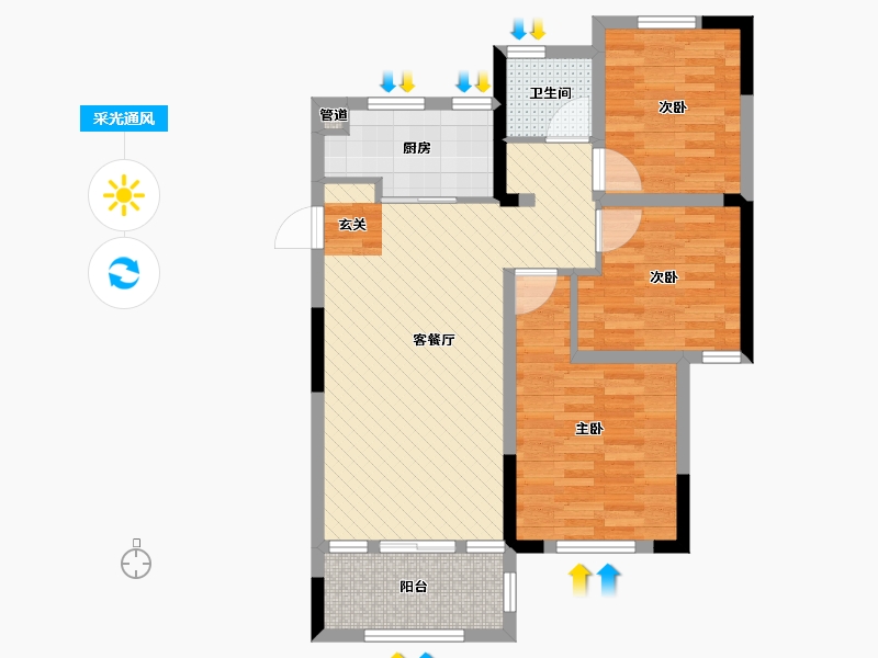 河南省-周口市-信华城-76.13-户型库-采光通风