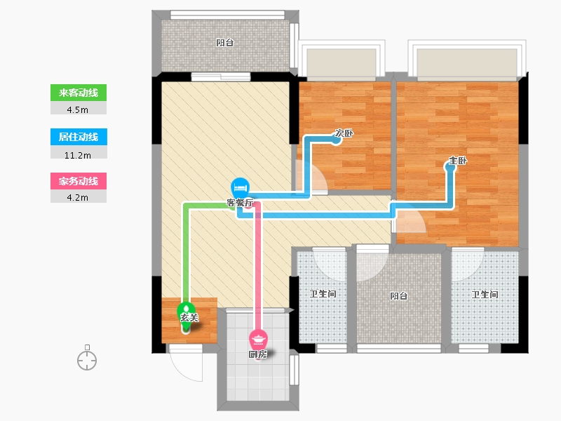 福建省-福州市-樵汇花园-66.85-户型库-动静线